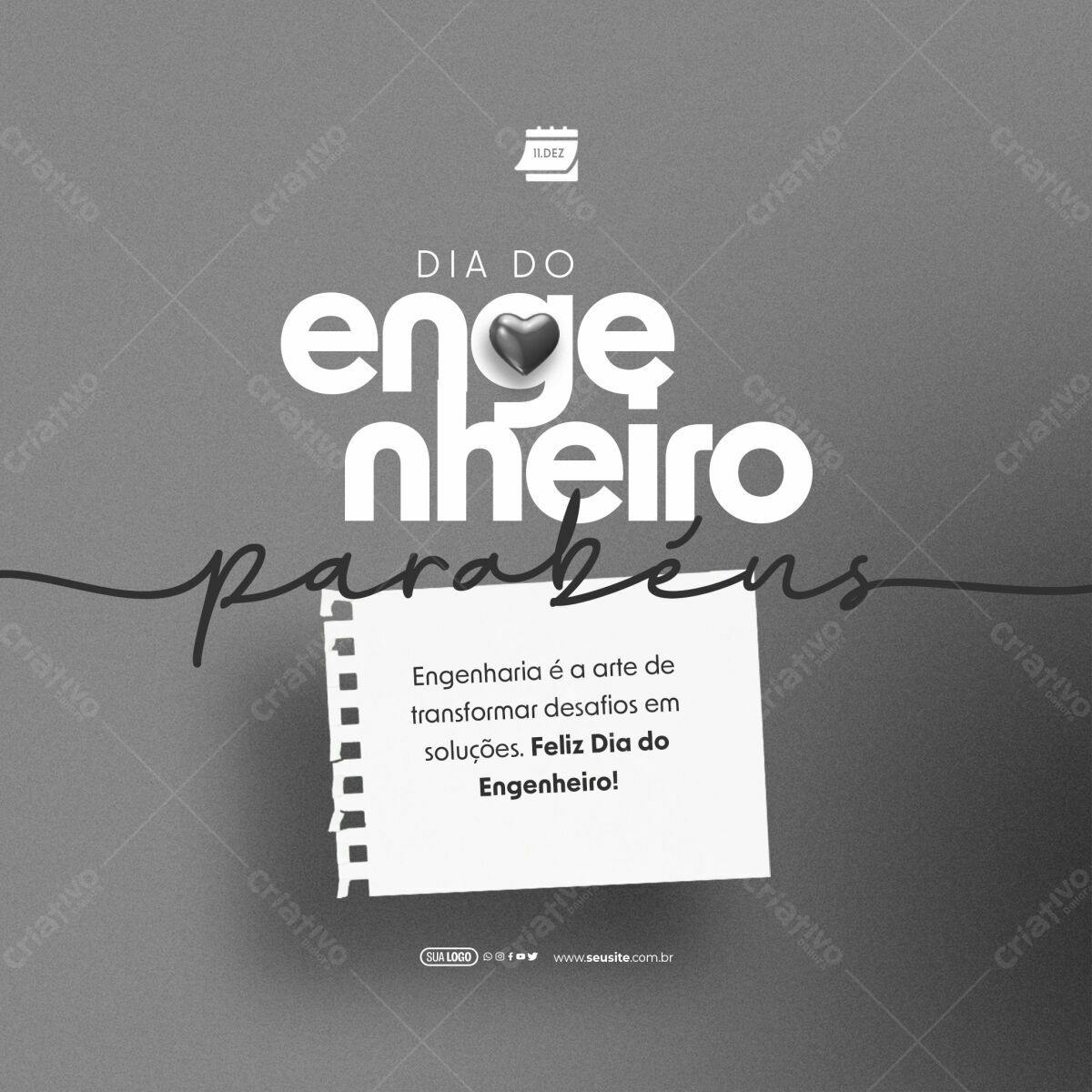 Postagem Dia do Engenheiro PSD Editável