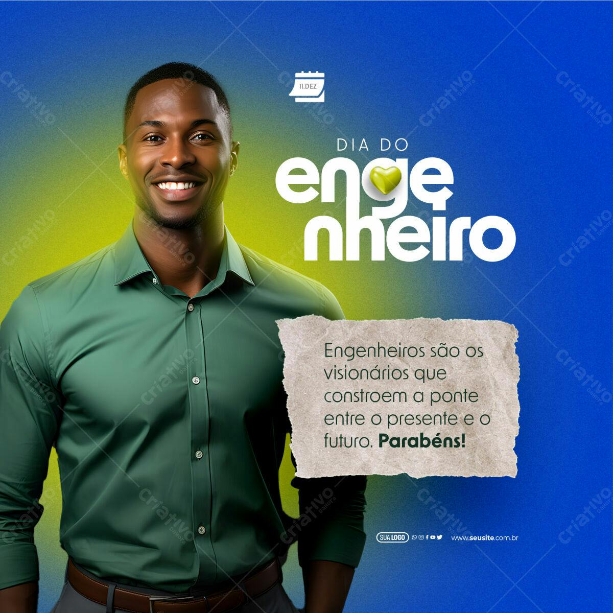 Postagem Dia do Engenheiro PSD Editável
