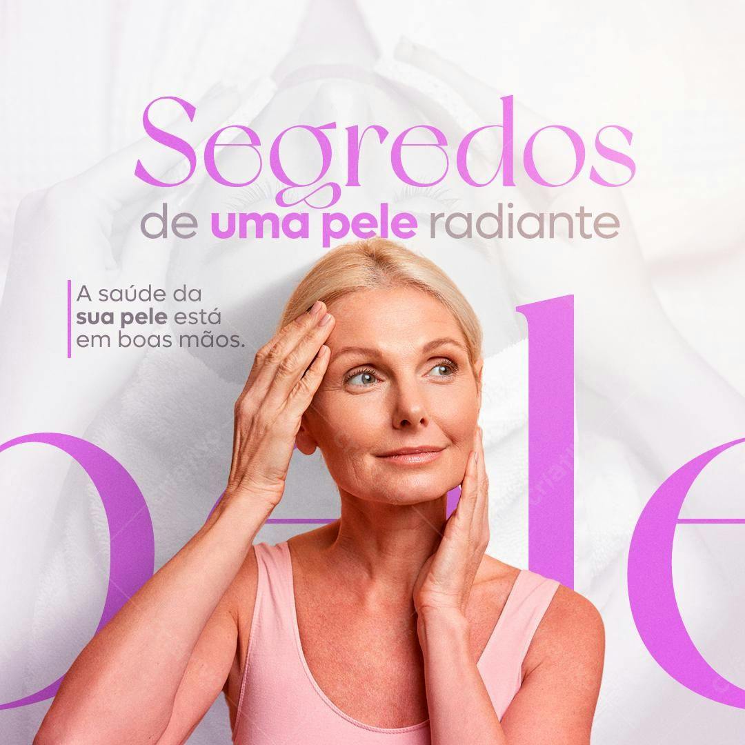 Post para Cuidados com a Pele PSD Editável