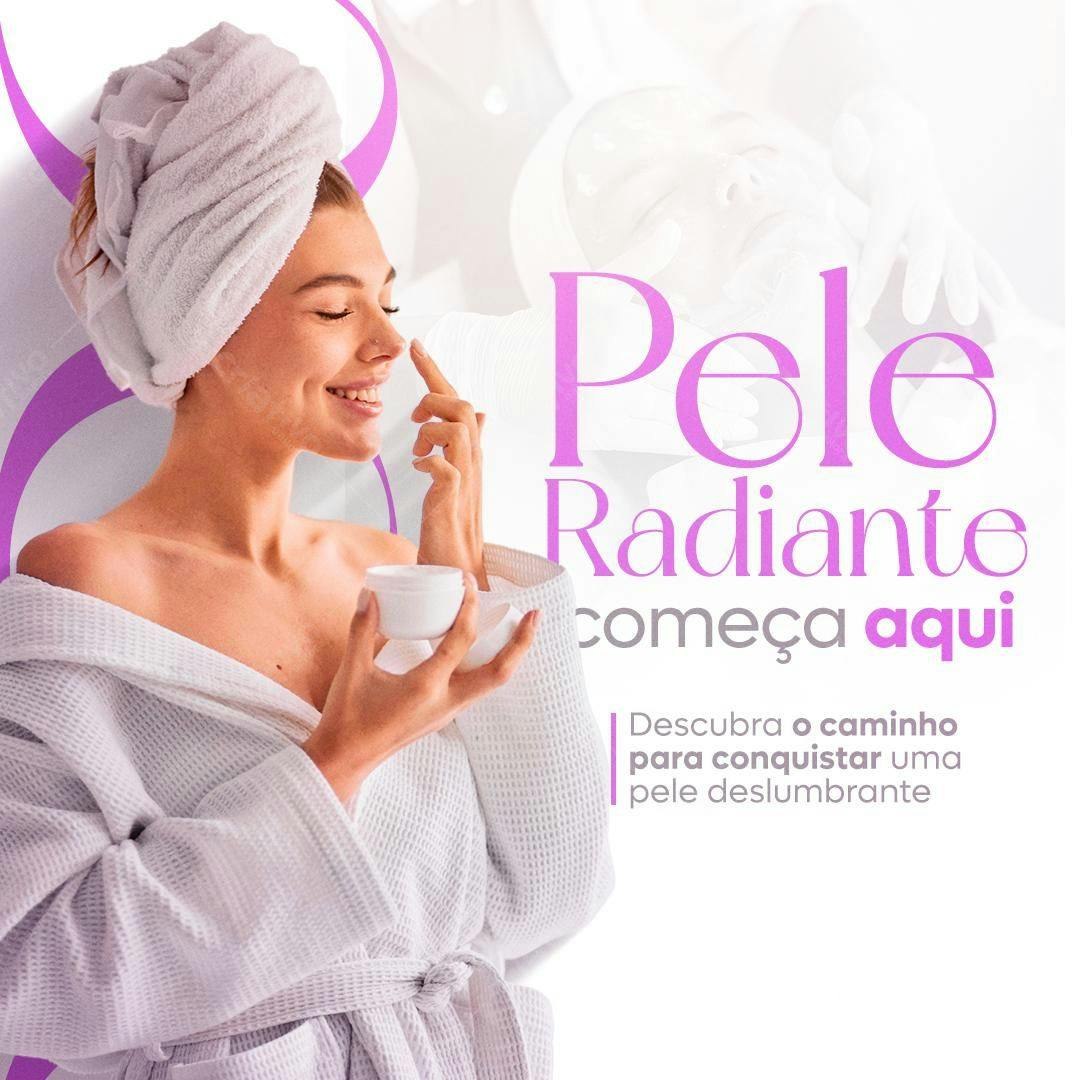 Post para Skincare Pele Radiante PSD Editável