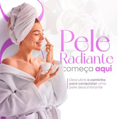 Pele radiante social media estética