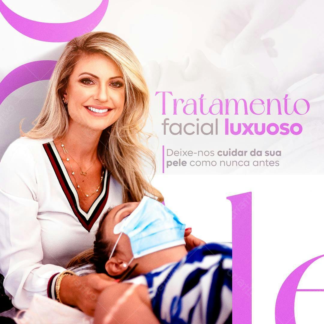 Post para Instagram Tratamento Facial Luxuoso PSD Editável
