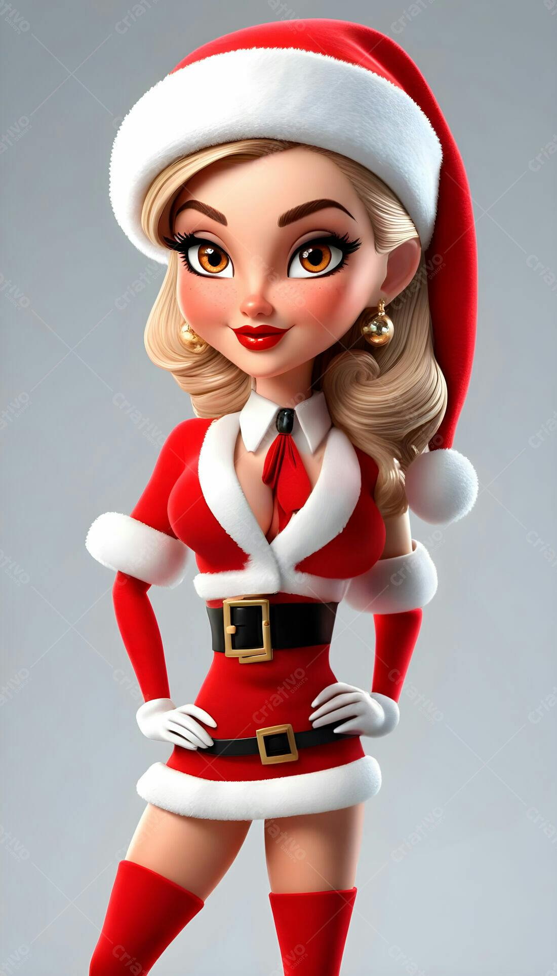 Papai Noel sensual desenho animado Natal