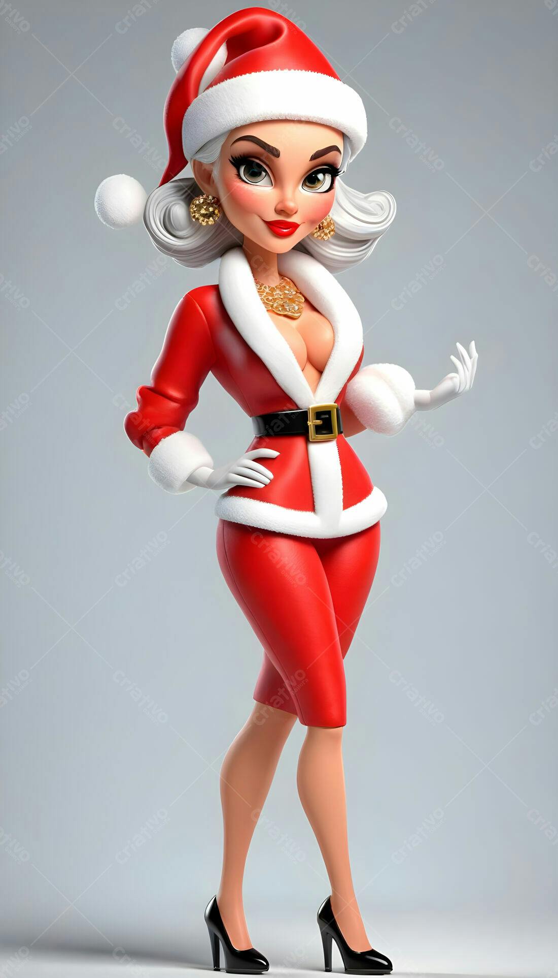 Papai Noel sensual traje vermelho Natal