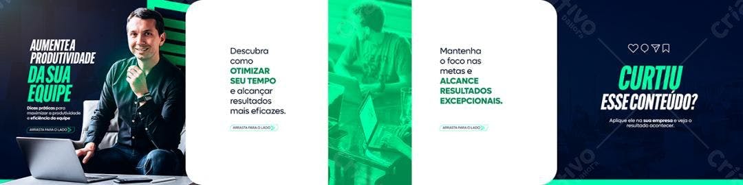Post para Redes Sociais Produtividade de Equipe PSD Editável