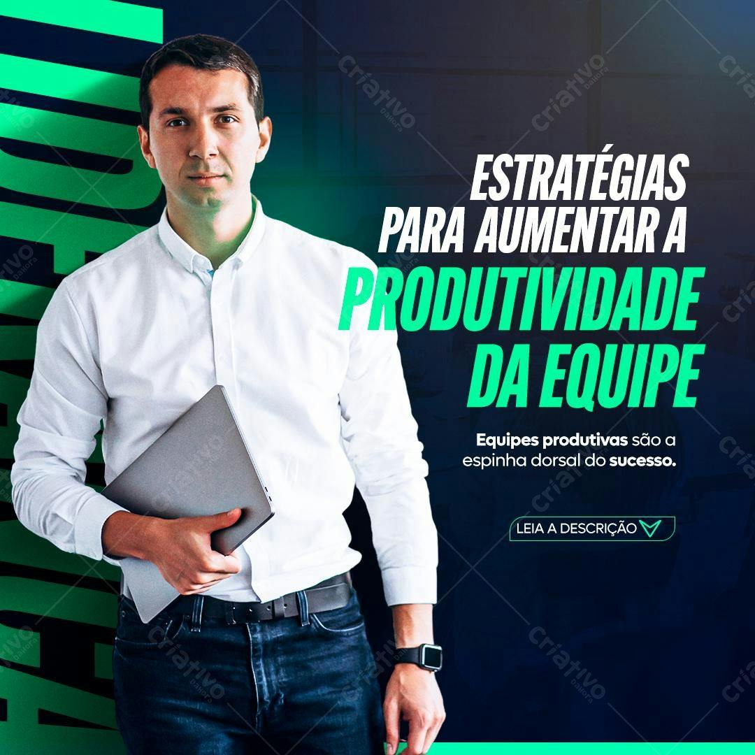Post para Produtividade da Equipe PSD Editável