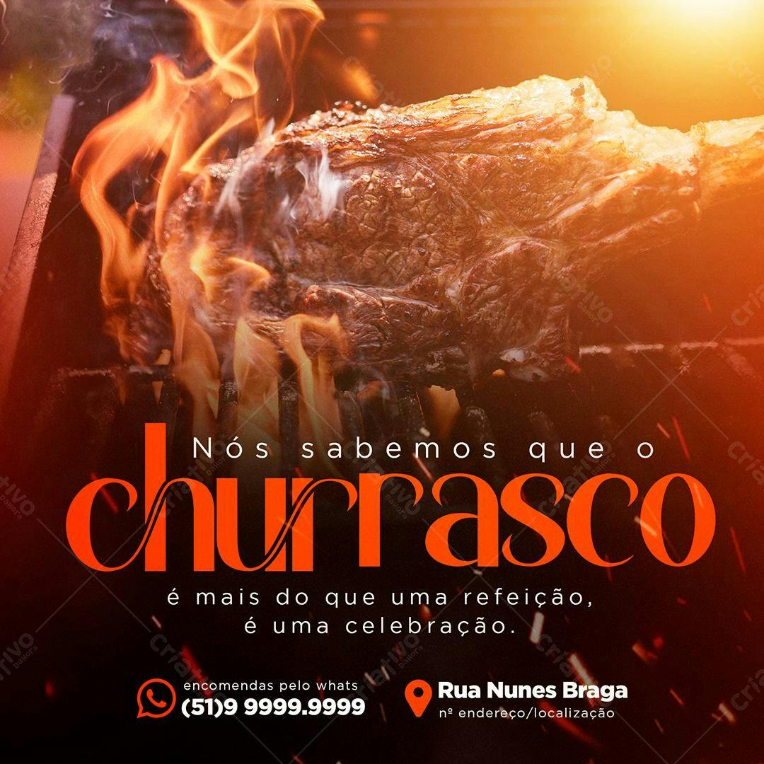 Flyer para Churrasco PSD Editável