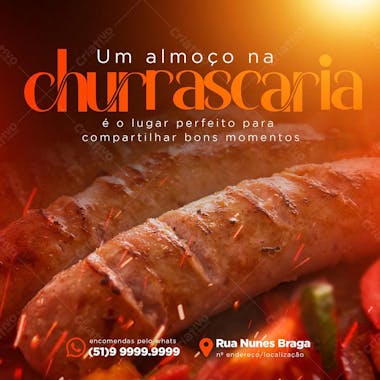 Almoço na churrascaria restaurante