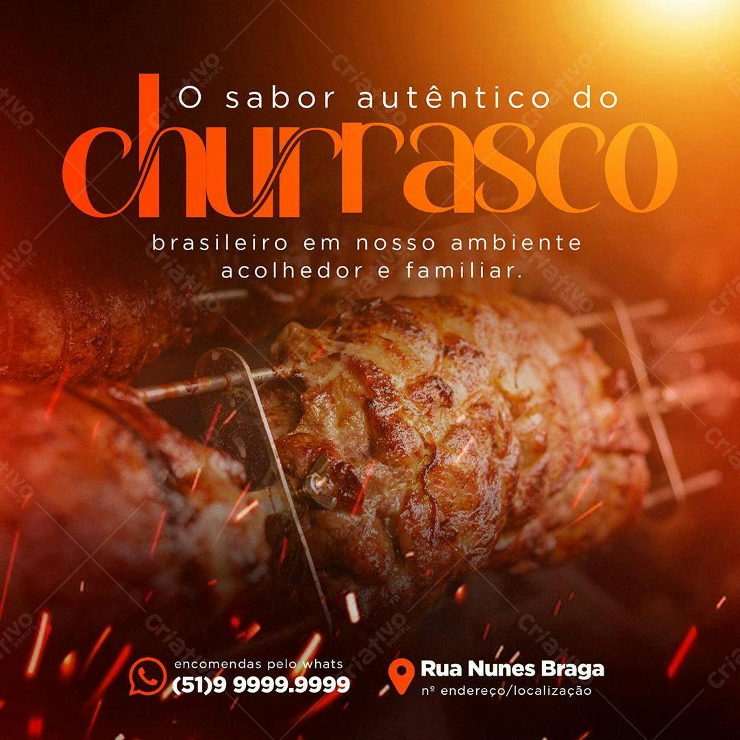 Postagem Churrasco Brasileiro PSD Editável