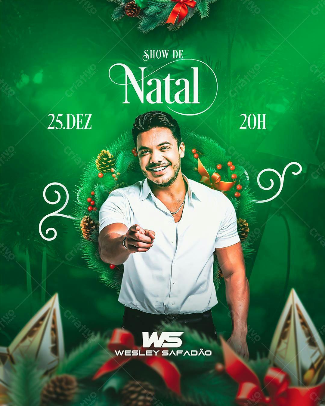 Flyer Show de Natal Wesley Safadão PSD Editável