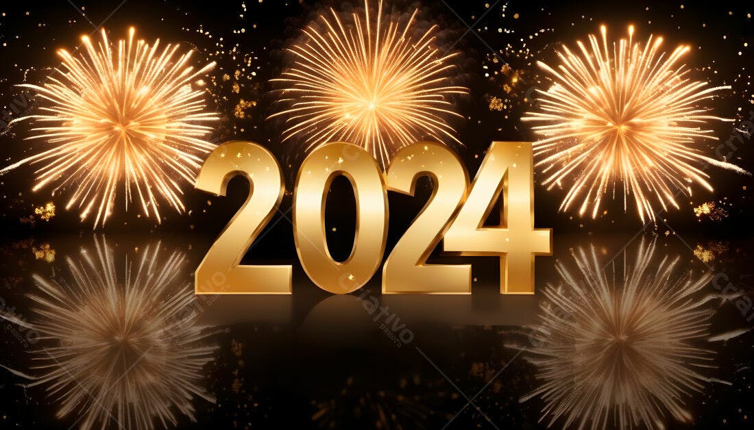 Ano Novo 2024 Fogos Dourados