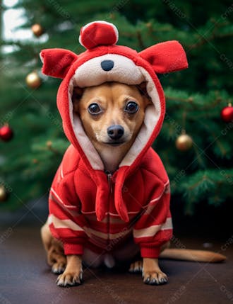 Imagem de cachorro com roupas de natal 4