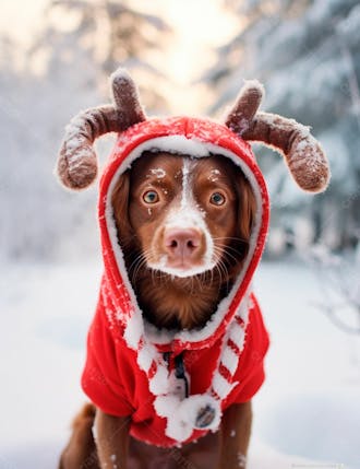 Imagem de cachorro com roupas de natal 16