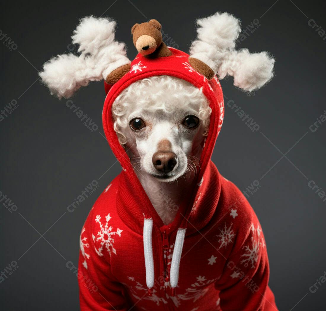 Cachorro com roupa de Natal