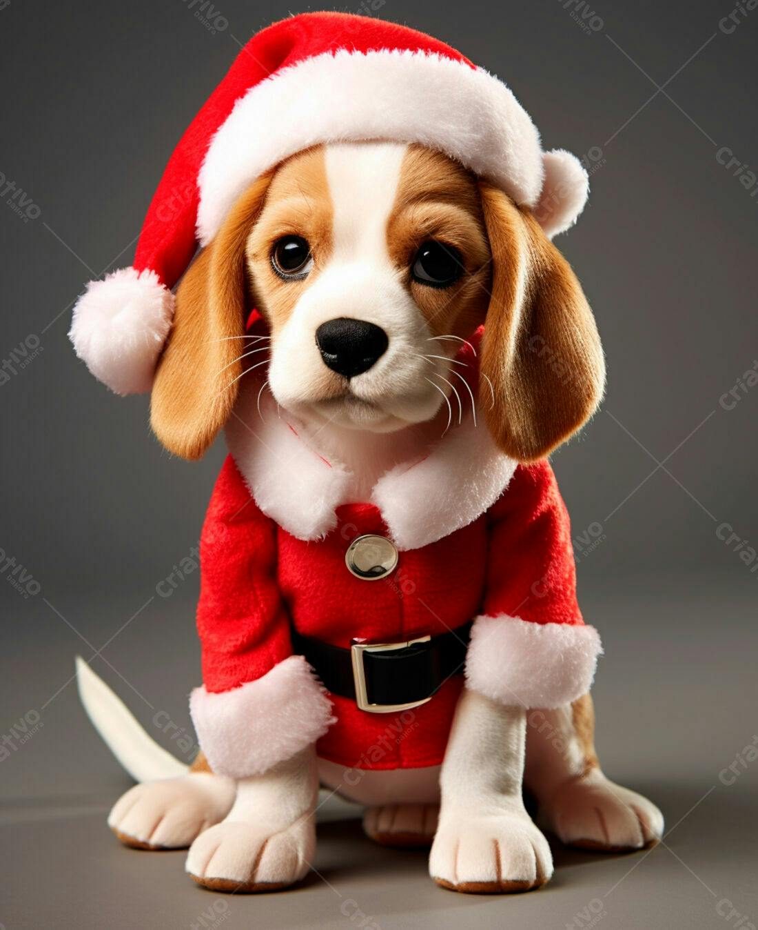 Cachorro Beagle Papai Noel Natal