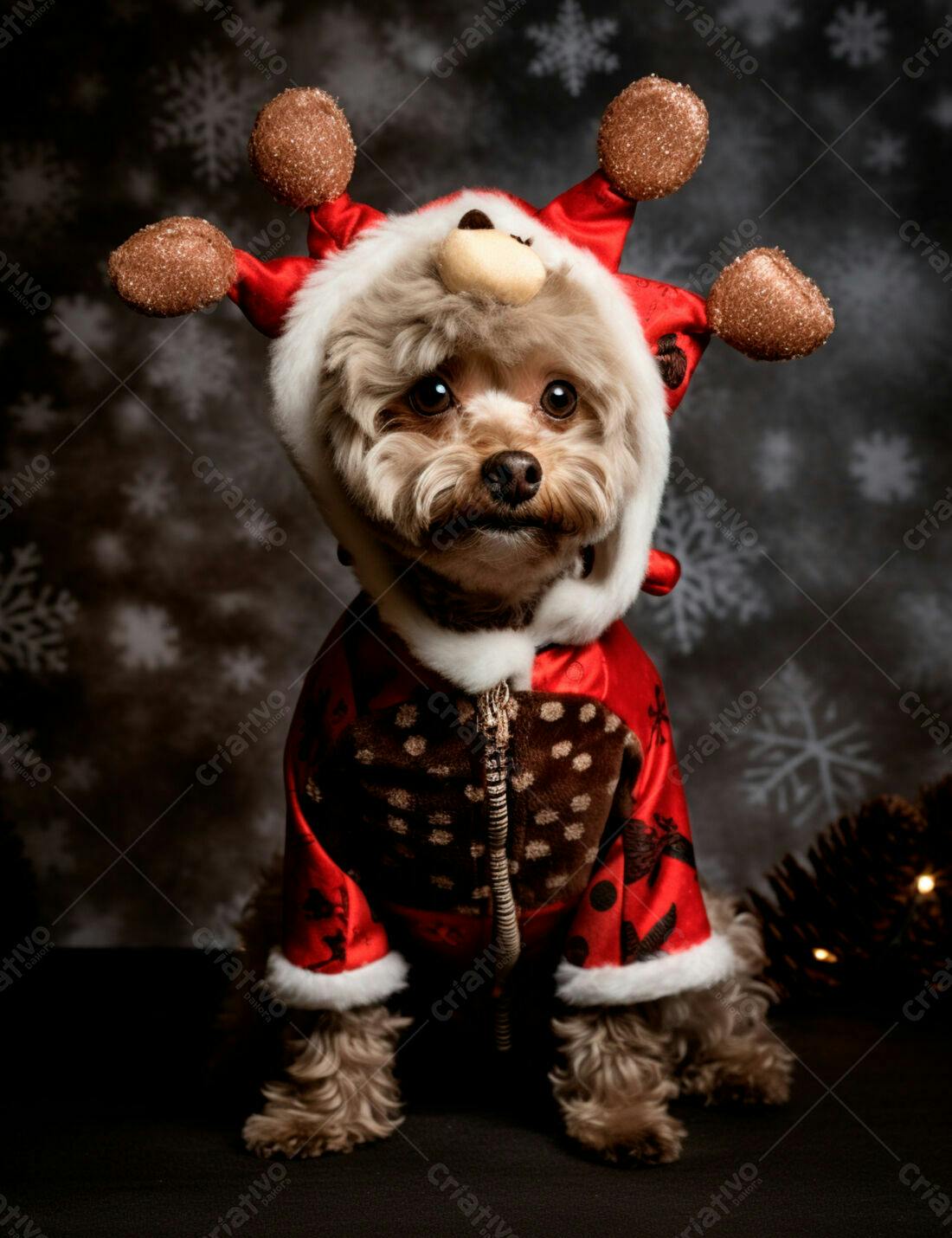 Cachorro com roupa de Natal