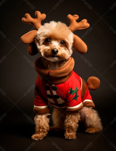 Imagem de cachorro com roupas de natal 51