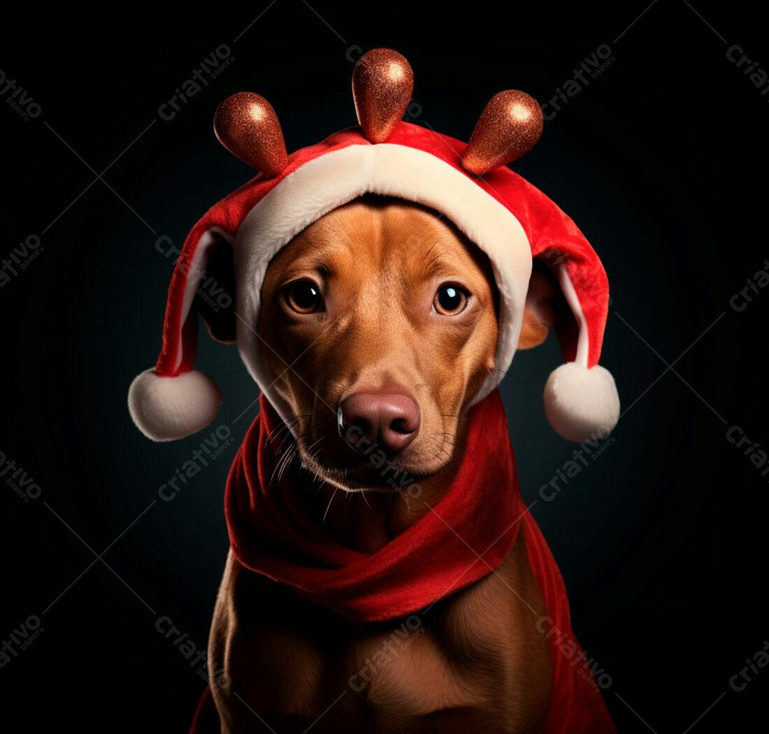Cachorro com roupa de Natal