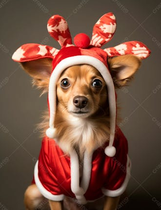 Imagem de cachorro com roupas de natal 68