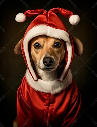 Imagem de cachorro com roupas de natal 70