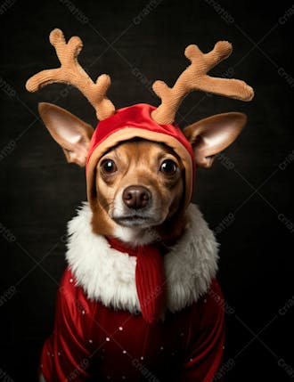 Imagem de cachorro com roupas de natal 71