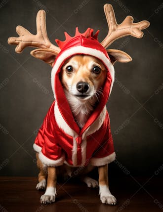 Imagem de cachorro com roupas de natal 72