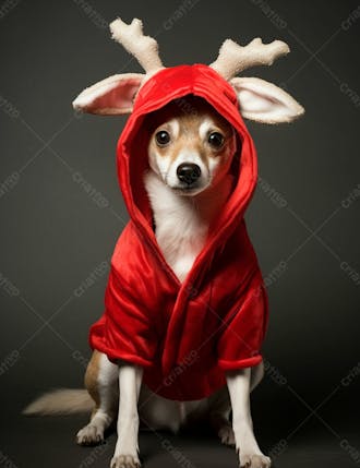 Imagem de cachorro com roupas de natal 74