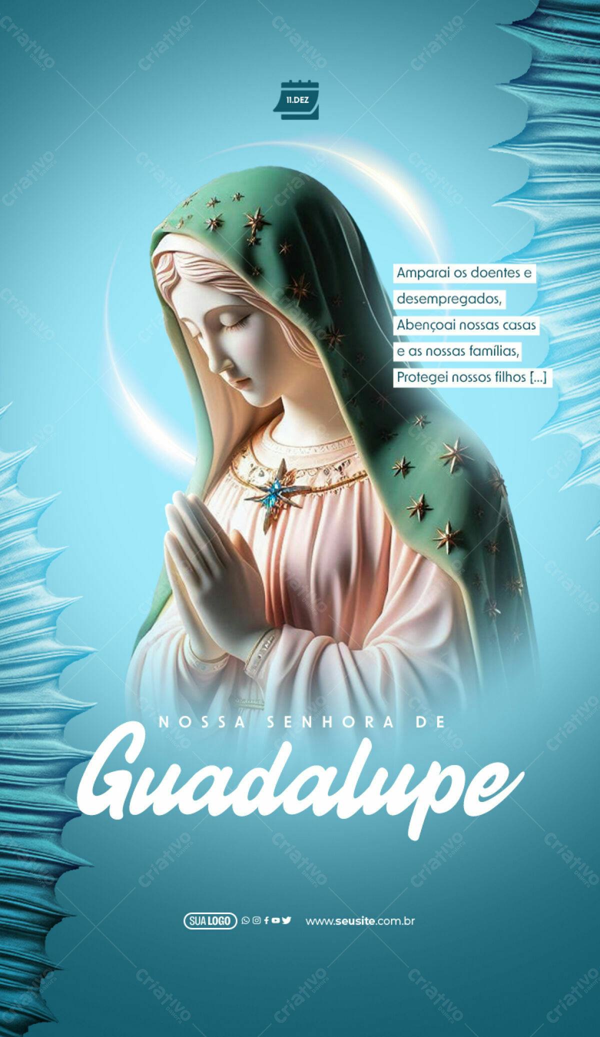 Flyer Nossa Senhora de Guadalupe PSD Editável