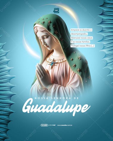 Social media dia de nossa senhora de guadalupe abençoai nossas casas