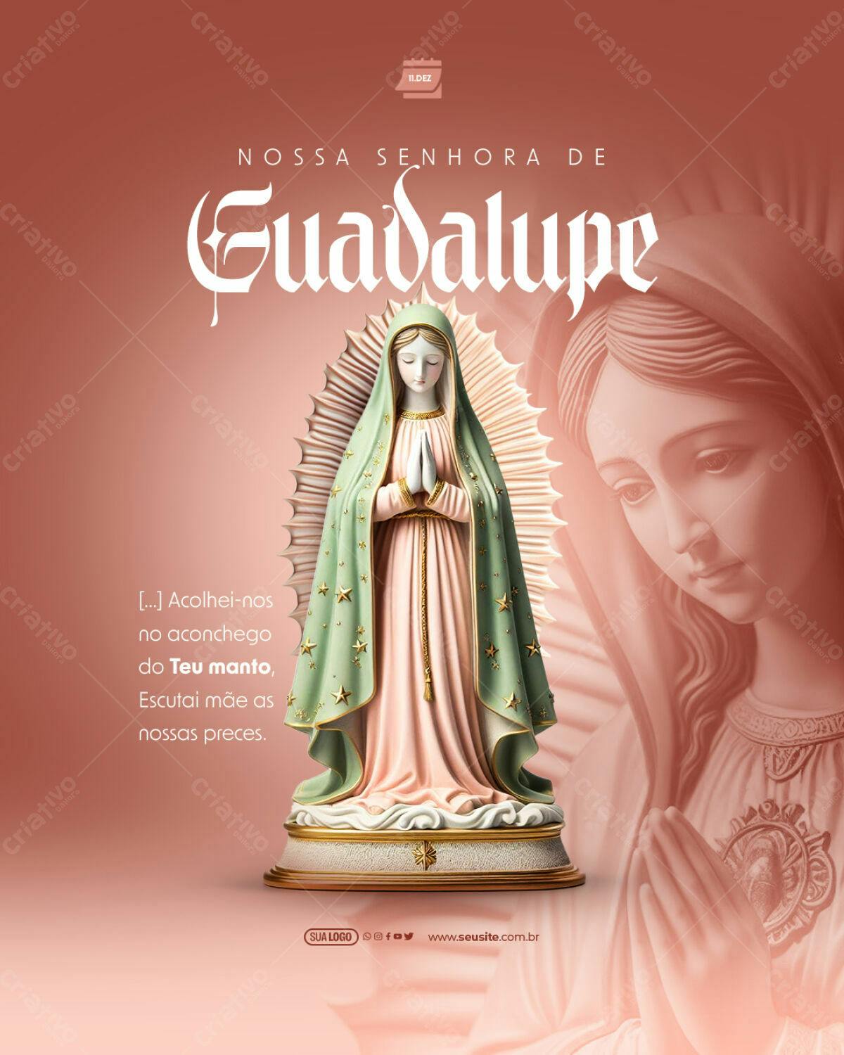 Arte Nossa Senhora de Guadalupe PSD Editável