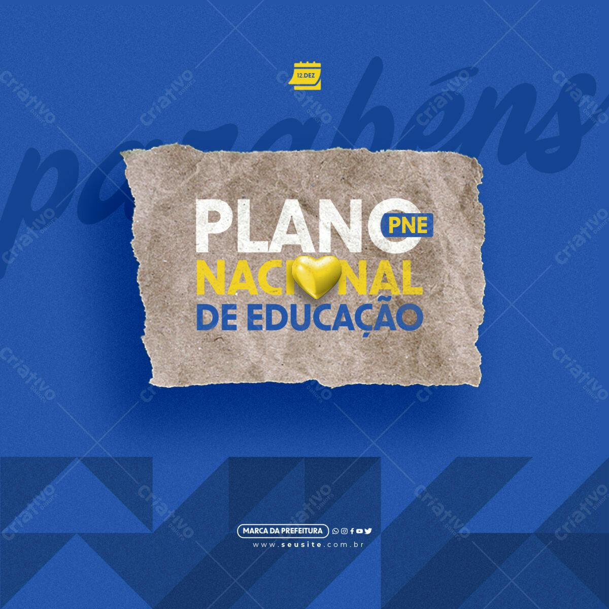 Post para Plano Nacional de Educação PSD Editável