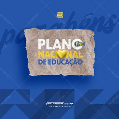 Social media dia do plano nacional de educação parabéns