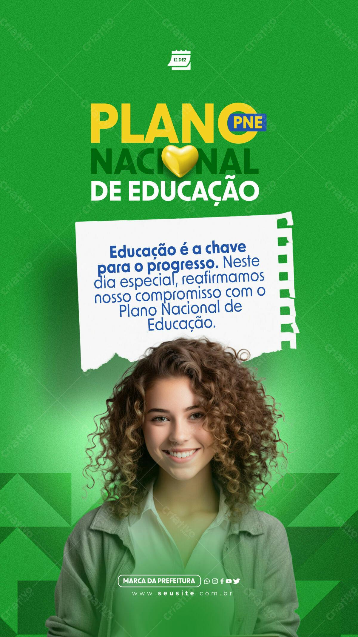 Flyer Plano Nacional de Educação PSD Editável