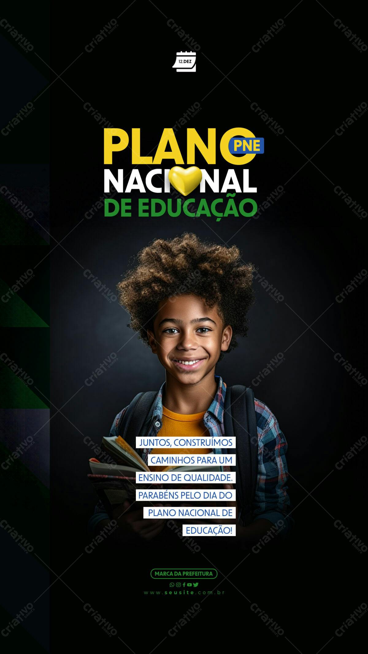 Flyer Dia do Plano Nacional de Educação PSD Editável