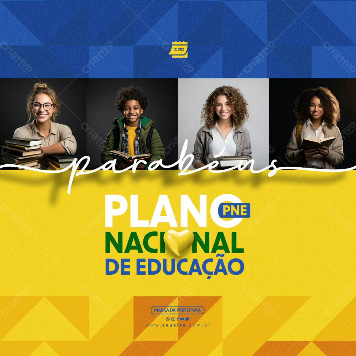 Flyer Plano Nacional de Educação PSD Editável