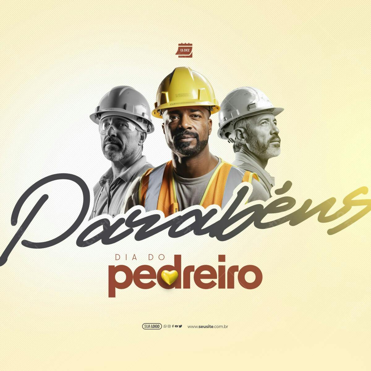 Postagem Dia do Pedreiro PSD Editável