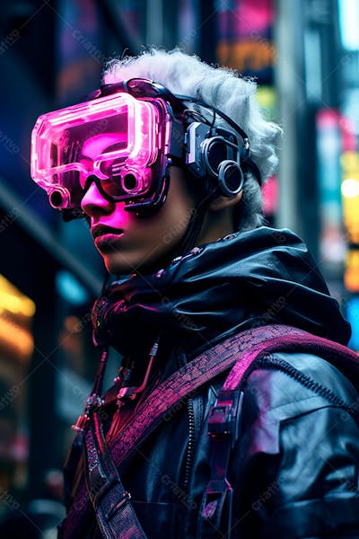 Foto De Hacker Usando Dispositivo De Realidade Virtual Jogando No Mundo Digital Criado Com Tecnologia Generativa De Ia  (14)