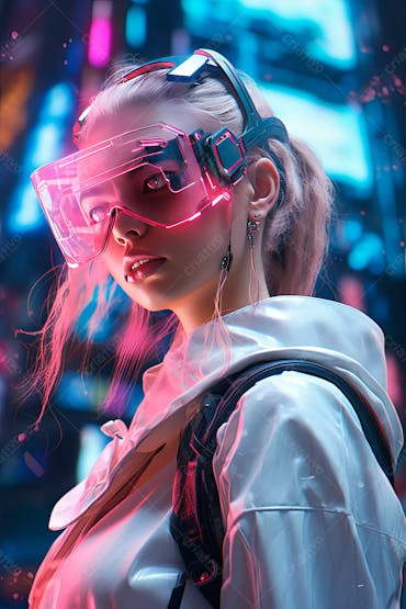 Foto De Hacker Usando Dispositivo De Realidade Virtual Jogando No Mundo Digital Criado Com Tecnologia Generativa De Ia  (166)