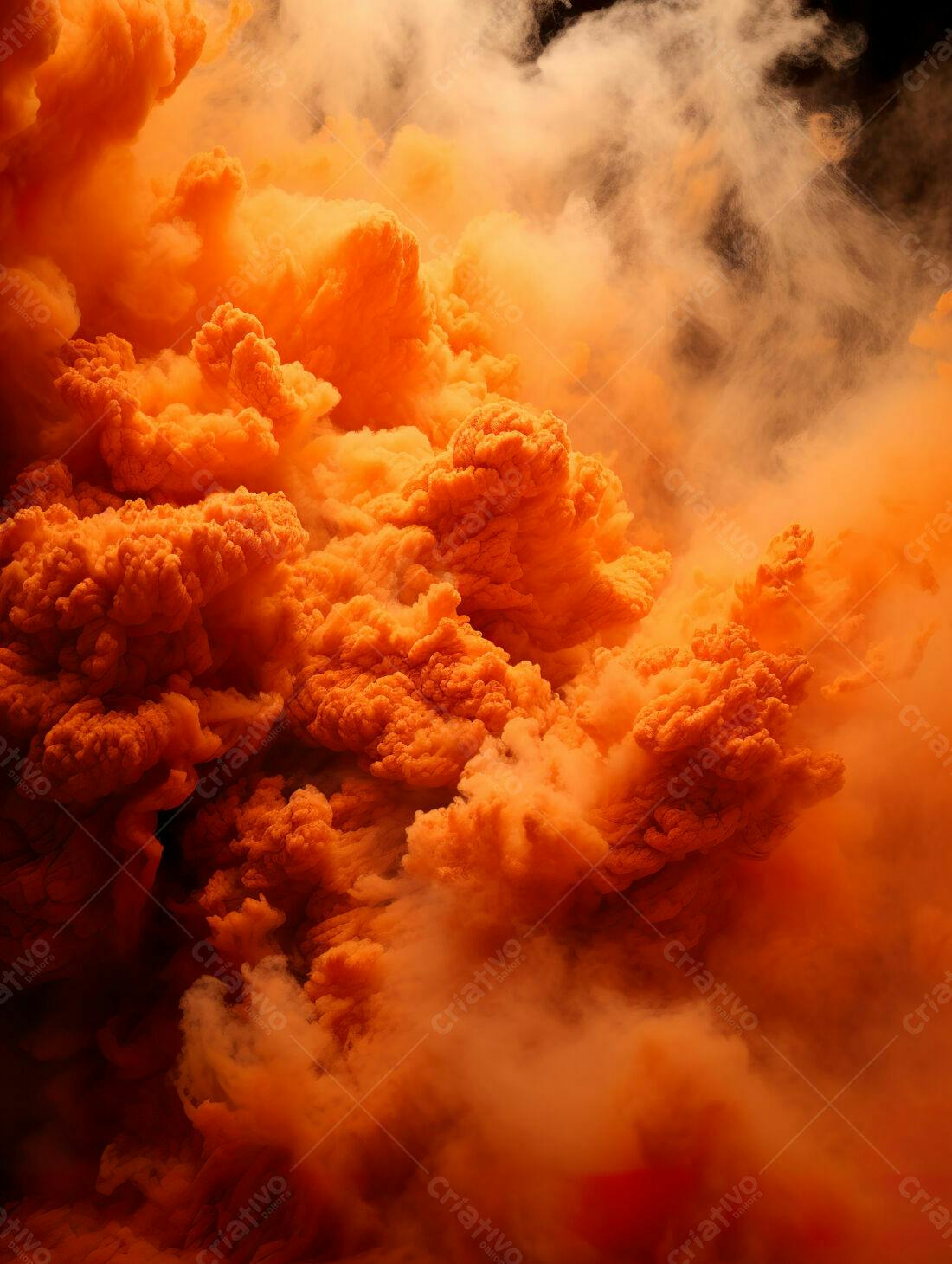 Nuvem de fumaça laranja abstrata