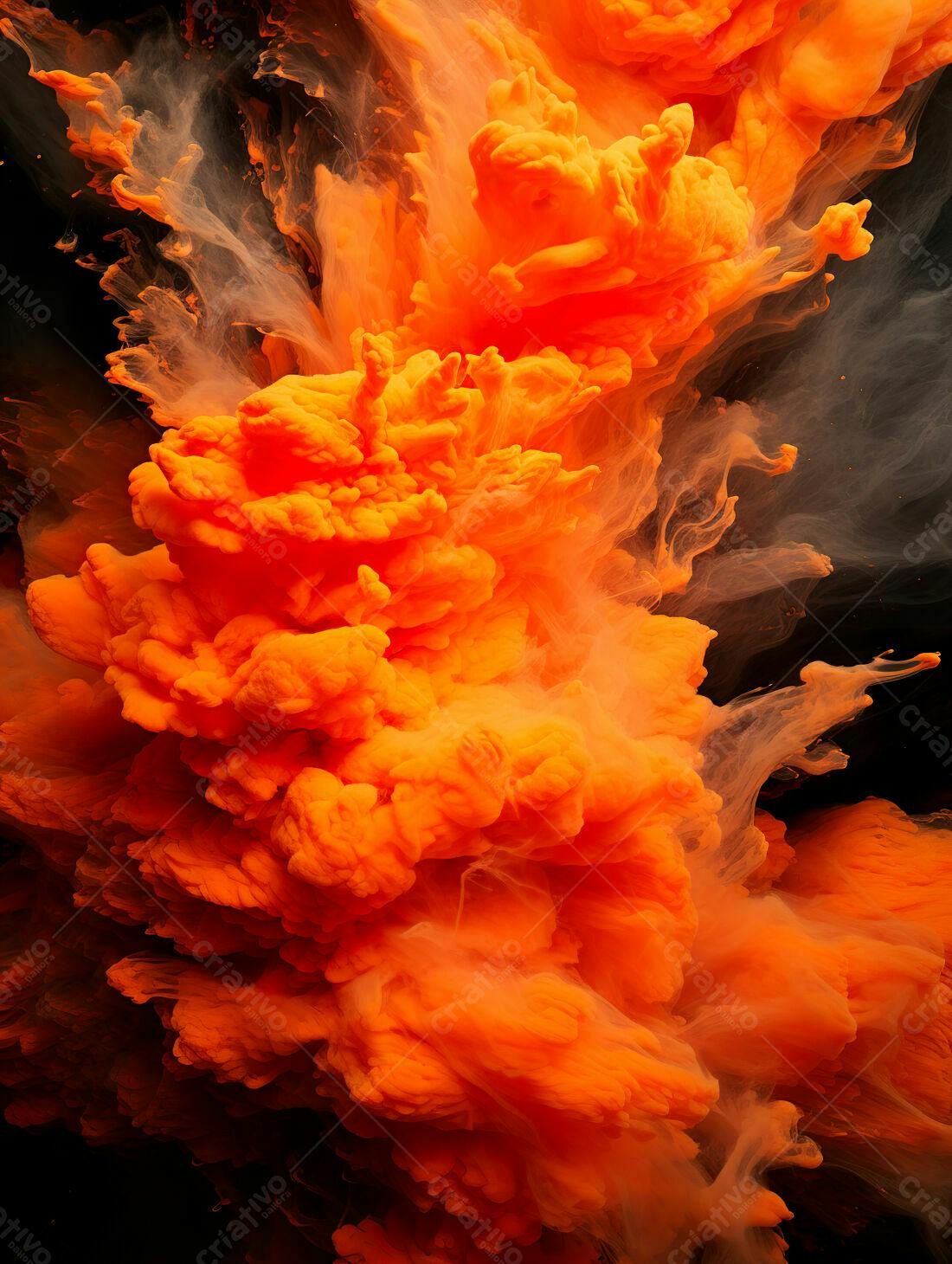 Nuvem de tinta laranja abstrata