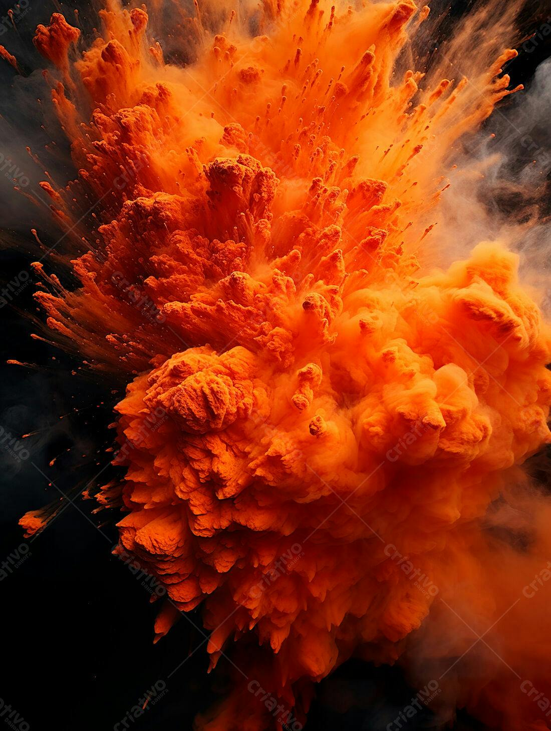 Explosão de tinta laranja abstrata