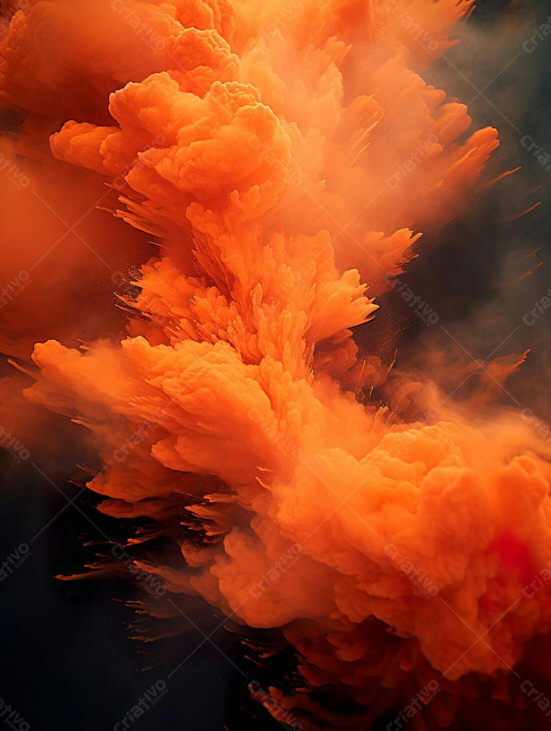 Explosão de tinta laranja abstrata