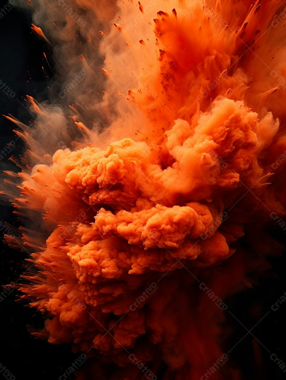 Explosão de tinta laranja abstrata