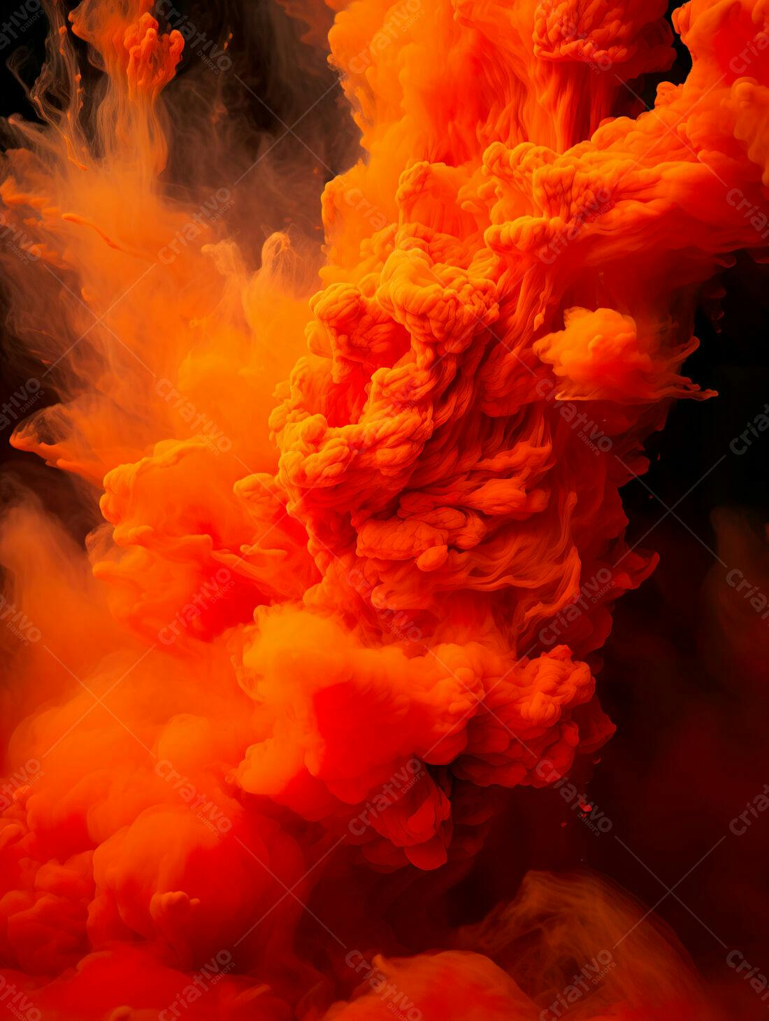 Nuvem de tinta laranja abstrata