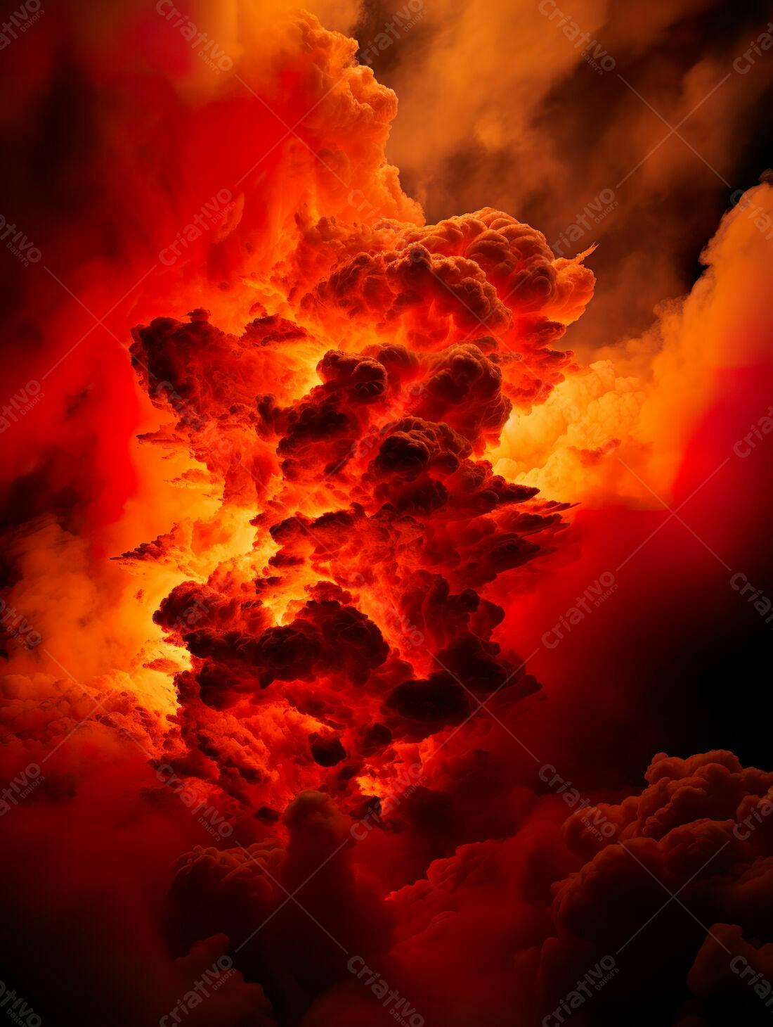 Nuvem de Fogo Infernal Vermelho e Laranja