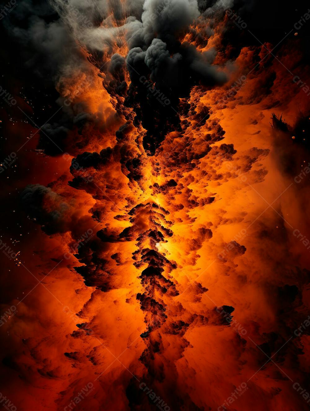 Imagem Estilo  Textura Explosao De Fogo E Fumaca Com Particulas 12
