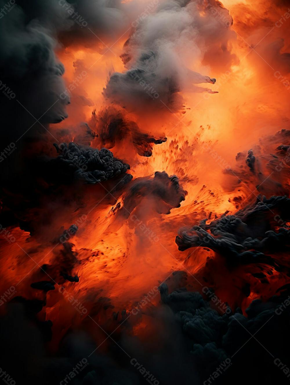 Imagem Estilo  Textura Explosao De Fogo E Fumaca Com Particulas 14