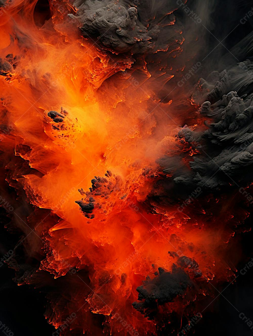 Imagem Estilo  Textura Explosao De Fogo E Fumaca Com Particulas 16