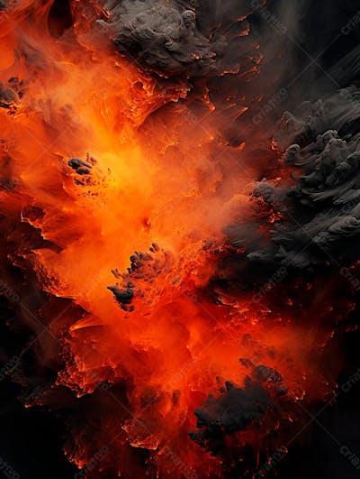 Imagem Estilo  Textura Explosao De Fogo E Fumaca Com Particulas 16