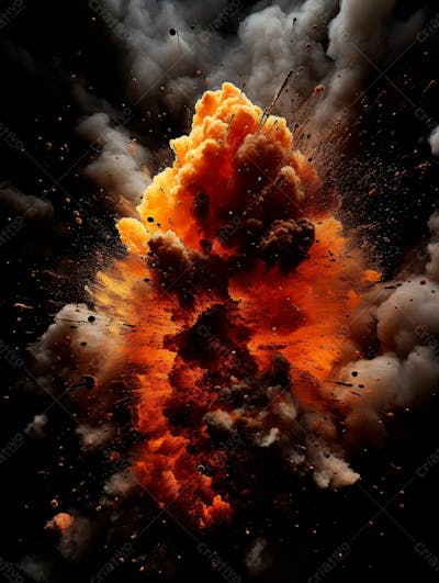 Imagem Estilo  Textura Explosao De Fogo E Fumaca Com Particulas 18
